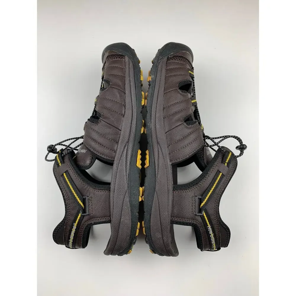 New Balance Appalachian Closed Toe Sandals Brown Faux Leather Men's 12 Wide